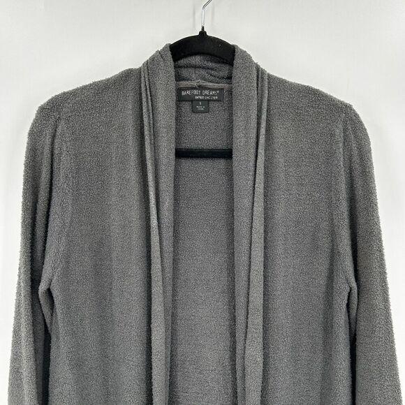 BAREFOOT DREAMS Bamboo Chic Lite Gray Long Open Cardigan Sweater Size Small - Picture 4 of 8